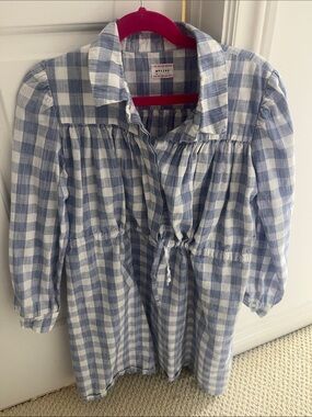 Morley Blue and White Gingham Casual Kids Dress